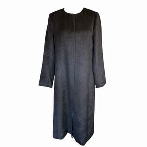 Eileen Fisher Women's Coat Suri Alpaca Wool Long Black S Whimsigoth Quietluxury